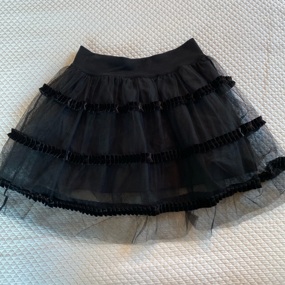 Punk Rave Gothic Doll Skirt XL-2XL Tulle Velvet Knit Waist Black Punk Romantic